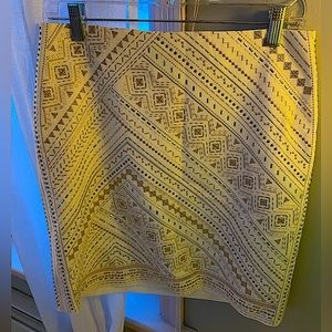 White House and Black Market White Embellished Mini Skirt